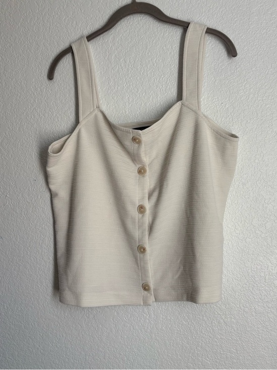 J. Crew Tops - J.CREW Women's Ivory Knit V-Neck Button Front Tank Top Sleeveless Regular L